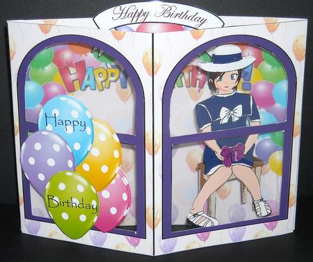 Birthday Girl 3D Bay Window Card Kit by Pam Stubley