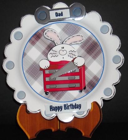 Bunny Tool Fathers Day Birthday Plate by Pam Stubley