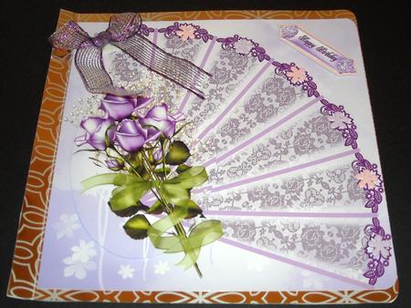 Lavender Fan and Roses by Pam Stubley