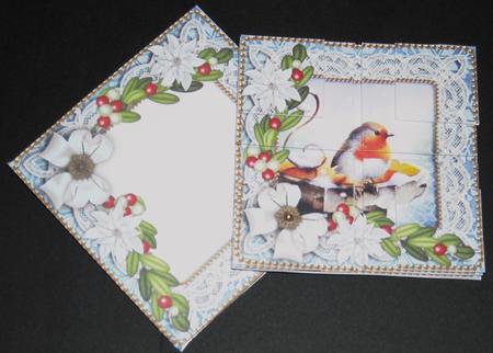 Blue Robin Poinsettia Mini Card Envelope Quad Stacker Aio by Pam Stubley