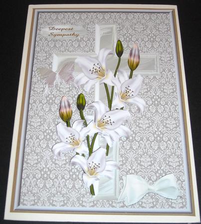 Deepest Sympathy Pearl Cross by Pam Stubley