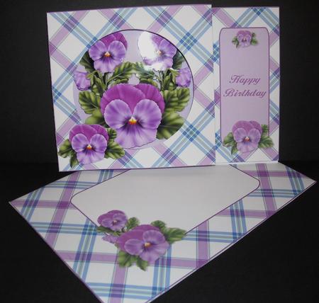 Purple Pansies 3D Shadow Card Kit by Pam Stubley