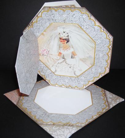 Blushing Bride Octagon Lace 3D Locket Kit by Pam Stubley