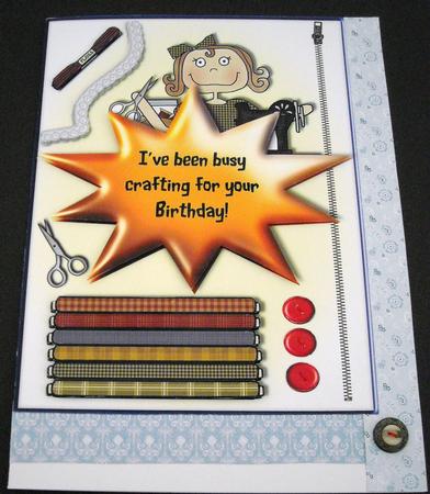 Crafters Birthday Card Front by Pam Stubley