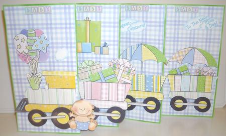 4-fold Card Kit - Baby Train by Pam Stubley
