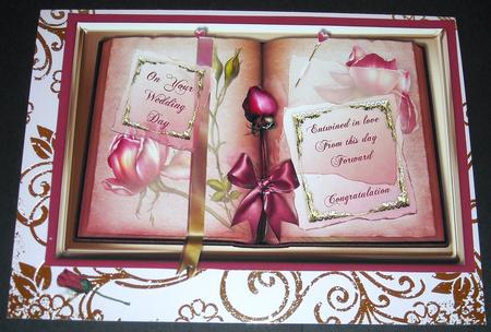 Rose Wedding Book Card Front by Pam Stubley