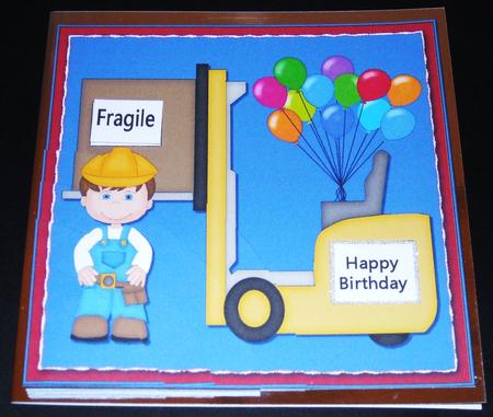 Fork Lift Birthday Boy Corner Stacker by Pam Stubley