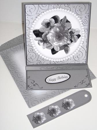 Flowers and Pearls Easel Card Kit with 3D Decoupage by Pam Stubley