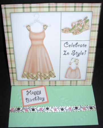 Frocking It 5x5 Decoupage in Peach by Pam Stubley