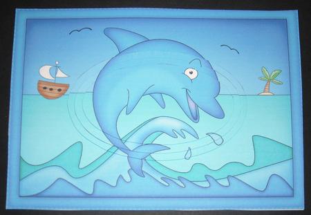 A5 Cute Dolphin Oval Pyramage Topper by Pam Stubley