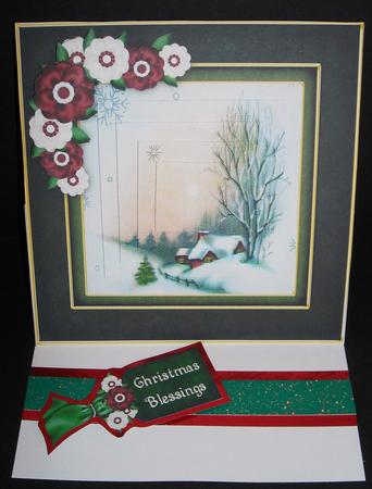 Snowy Christmas Cottage Square Card Front - Best of Both by Pam Stubley