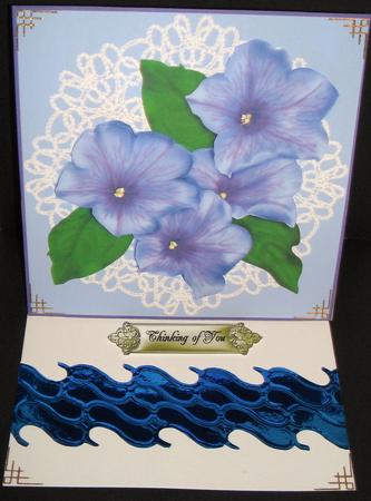 Petunias on Lace by Pam Stubley