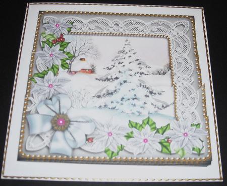 Silver Tree Ice Poinsettia 5in Zig Zag Bottom Stacker by Pam Stubley