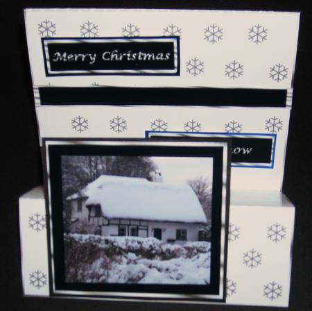 Snowy Cottage Simple Stair Stepper Card by Pam Stubley