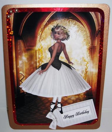 Secret Garden Ballerina - Decoupage Card Front by Pam Stubley