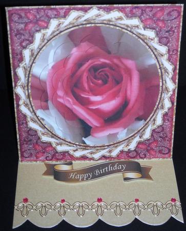 Rose in Round Twsited Frame Pyramid Topper by Pam Stubley