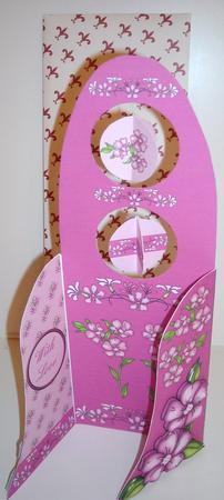 Tall Wing Card - Pink Flowers by Pam Stubley