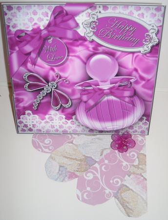 Perfume Lace N Dragonfly Fan Pyramage Topper by Pam Stubley