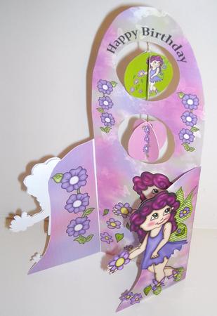 Tall Wing Card - Purple Flower Fairy by Pam Stubley