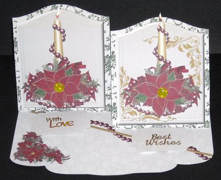 Christmas Candle Double Staggered Easel Card Kit by Pam Stubley