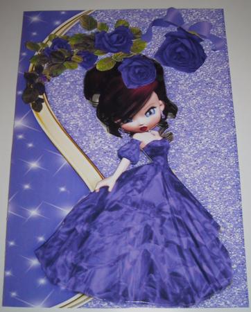 Pretty Lady in Purple with Purple Roses by Pam Stubley