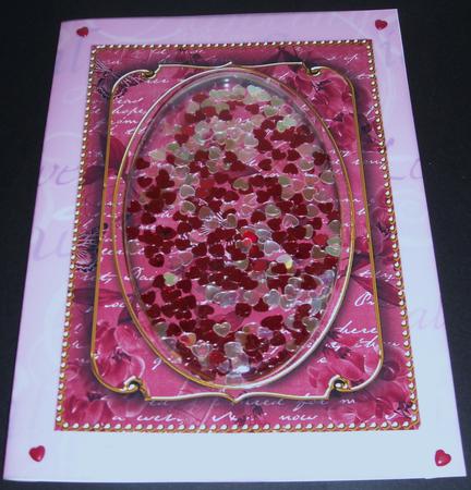 Dark Red Butterfly Sweet Peas 7x5in Shaker Base and Frame by Pam Stubley