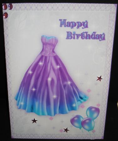 Birthday Party Dress Card Front by Pam Stubley