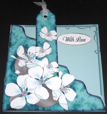 Apple Blossom Quick Card with Corner Side Stacker Pyramage by Pam Stubley
