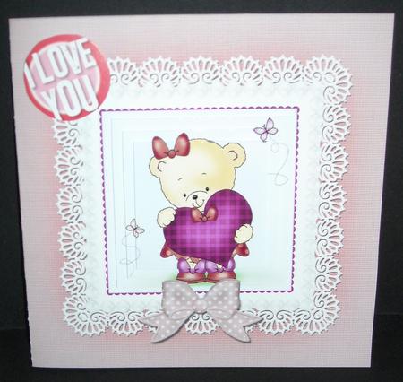 Square Pearls and Lace Card Front or Insert by Pam Stubley