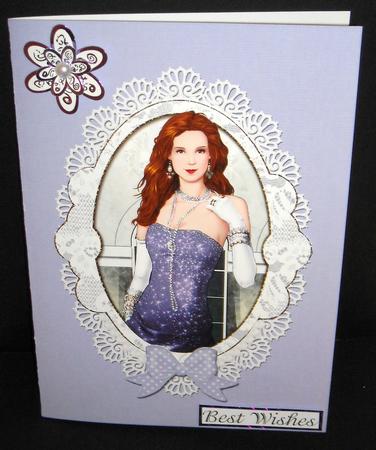 A5 Pearls and Lace Card Front or Insert by Pam Stubley