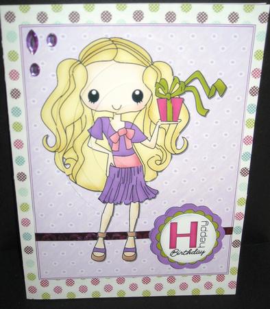 Girly Birthday Girl Oval Pyramid by Pam Stubley