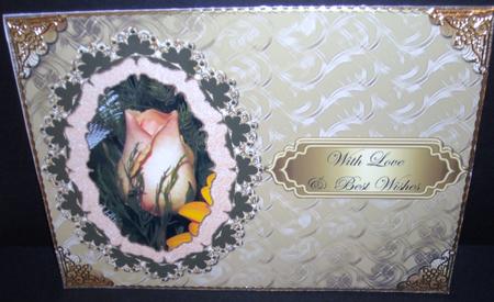 Rose on Artistic Antique Background Card Front by Pam Stubley