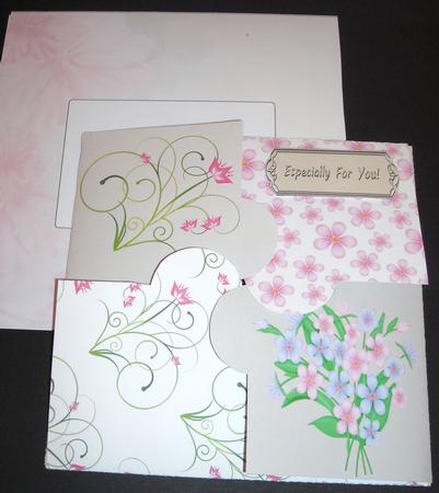 Pink Flowers Dovetail Card & Envelope Kit by Pam Stubley