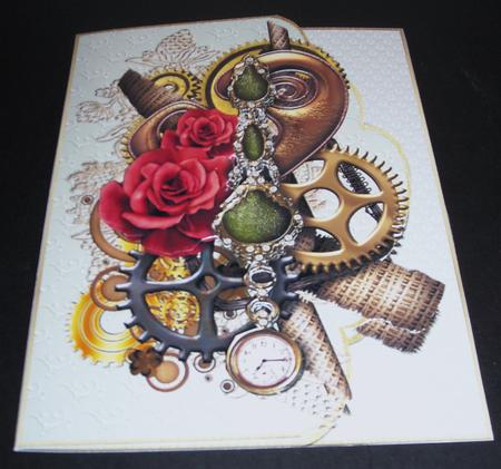 Steampunk Gems and Roses Cluster by Pam Stubley
