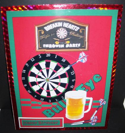 Darts and a Pint 2. Birthday, Fathers Day Oval Pyramid by Pam Stubley