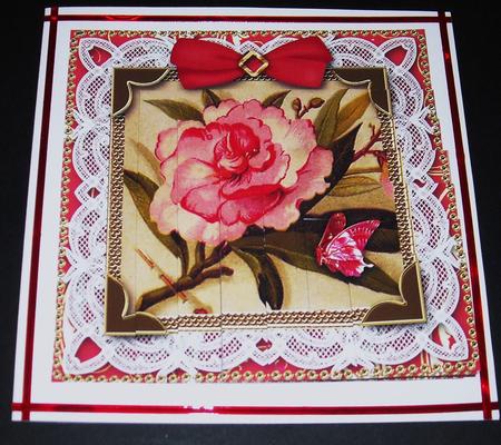 Lace Oriental Peony 5in One Corner Stacker by Pam Stubley