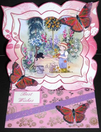 Doing the Gardening Topper with Butterflies Decoupage by Pam Stubley