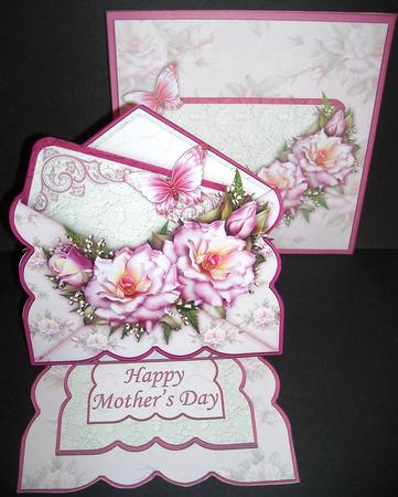 Summer Roses 3D Envelope Easel Card Kit by Pam Stubley