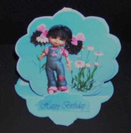 Flip Up Easel Card,girl Stuff, with Sentiments and Numbers by Pam Stubley