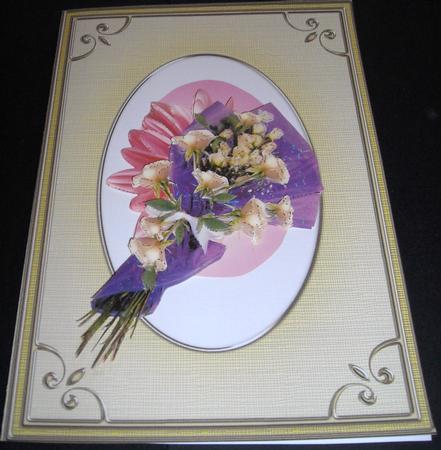 A5 'gold Metallic Frame' Card Front or Insert by Pam Stubley