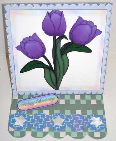 Purple Floral Scallop Edge by Pam Stubley