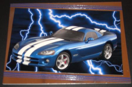 Blue Dodge Viper Decoupage by Pam Stubley