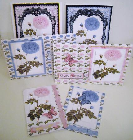 Elegant Floral Design of Pink/blue Lace 6 Page Kit by Pam Stubley