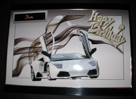 Sport White Car Decoupage by Pam Stubley