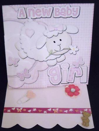 A New Baby Girl Lamb Felties Shell Corner by Pam Stubley