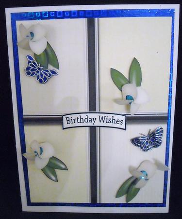 Folded Flower Card - Cream Flowers by Pam Stubley