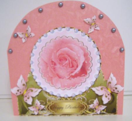 Rose & Butterflies Shaped Topper 1 by Pam Stubley