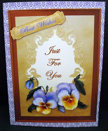 Just for You Pansy Card Front by Pam Stubley
