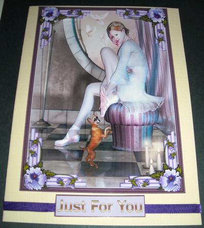 Ballerina Female Decoupage Topper by Pam Stubley