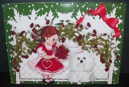 Litle Rose Girl with Westie by Pam Stubley